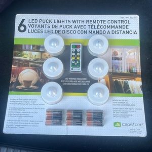 6 pack led puck lights with remote control
